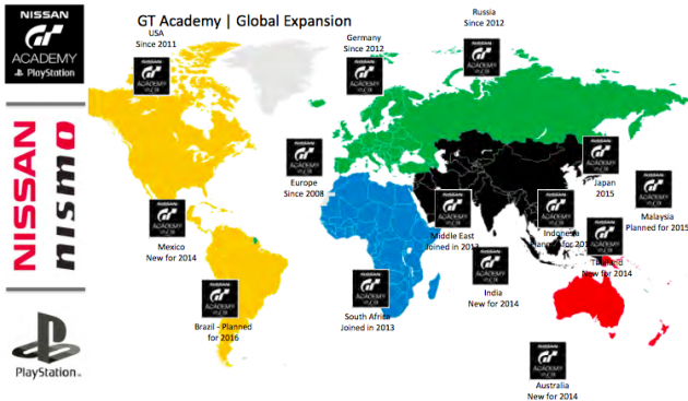 GT Academy planned countries