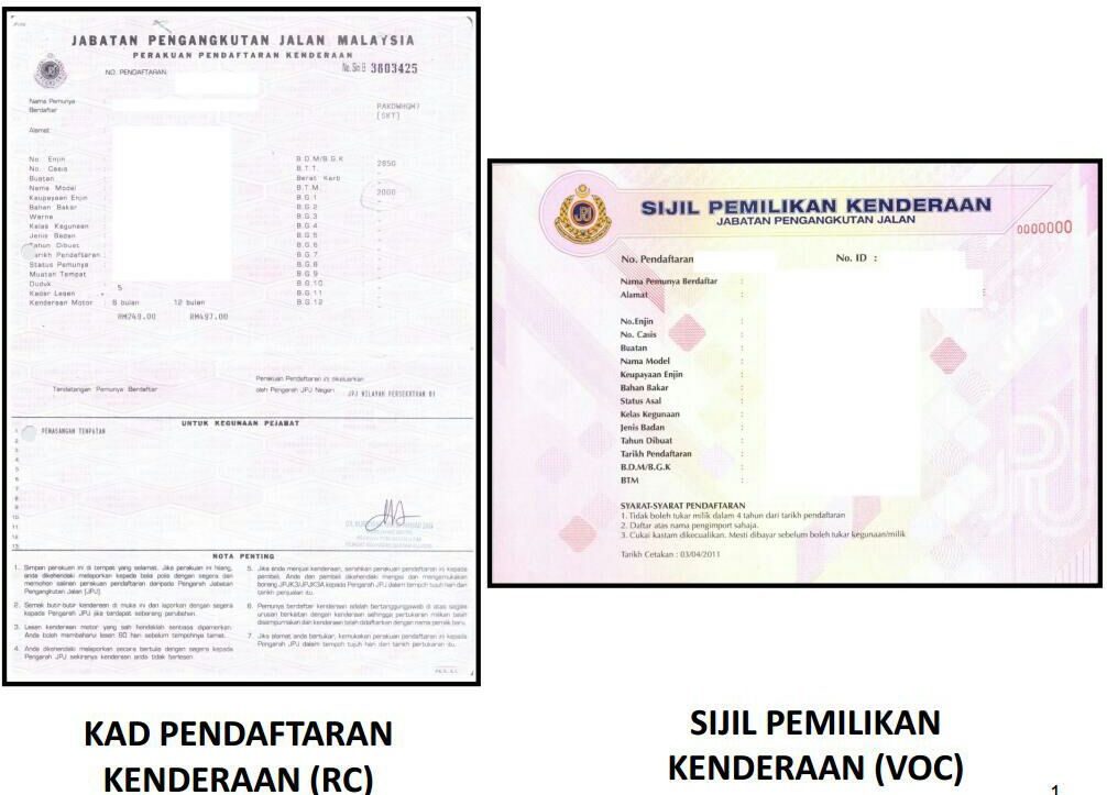 Jpj Introduces Vehicle Ownership Certificate As Replacement For Current Registration Card System Paultan Org