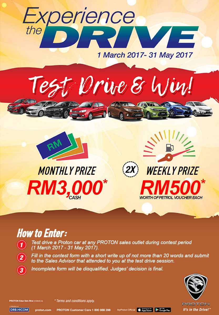 Proton offers 5-year free service on all models; test drive and win