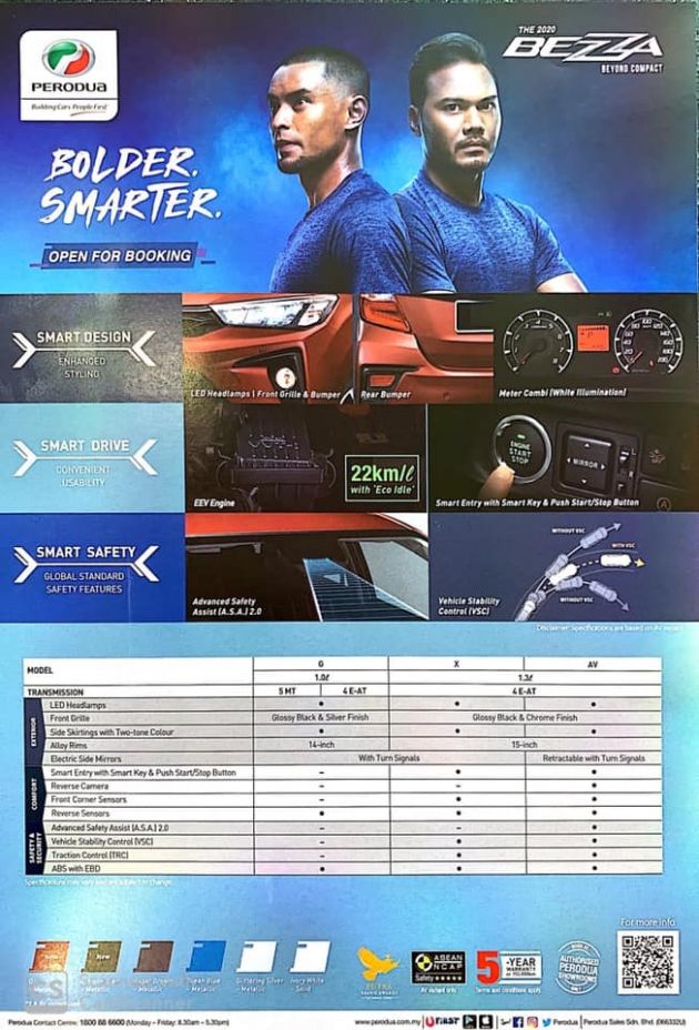 2020 Perodua Bezza facelift brochure, price list leaked 