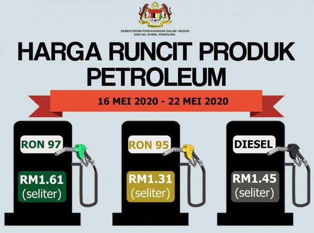 May 2020 Week Three Fuel Price Ron 95 Goes Up To Rm1 31 Ron 97 To Rm1 61 Diesel Increases To Rm1 45 Paultan Org